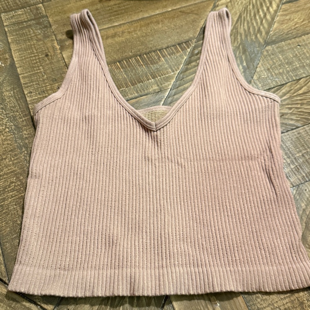 Free People Intimately Ribbed Blush Camisole, Sz ES/Small
